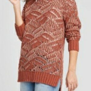 NWT Universal Thread OpenStitch Tunic Swtr Brown